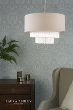 Laura Ashley Genevieve 5 Light Pendant Polished Chrome and Glass With Shade