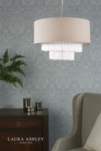 Laura Ashley Genevieve 5 Light Pendant Polished Chrome and Glass With Shade