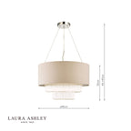 Laura Ashley Genevieve 5 Light Pendant Polished Chrome and Glass With Shade