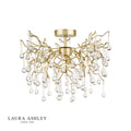 Laura Ashley Willow 3lt Semi Flush Satin Champagne Crystal