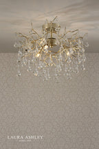 Laura Ashley Willow 3lt Semi Flush Satin Champagne Crystal