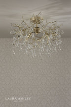 Laura Ashley Willow 3lt Semi Flush Satin Champagne Crystal