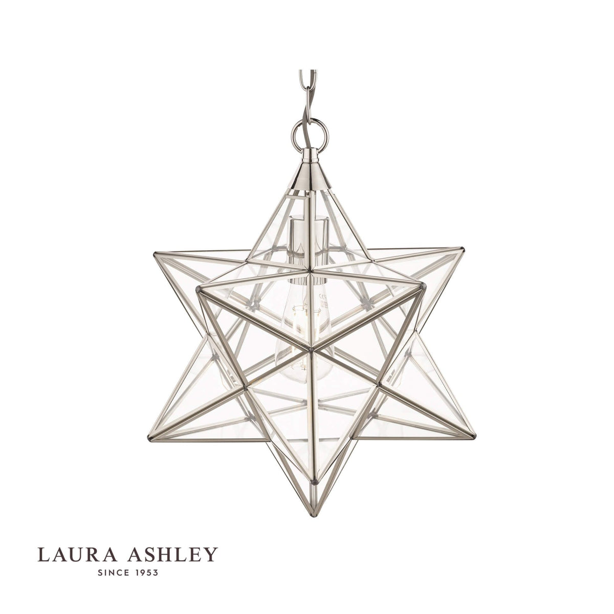 Laura Ashley Large Star Pendant Silver Glass