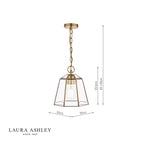 Laura Ashley Clayton Pendant Antique Brass Glass