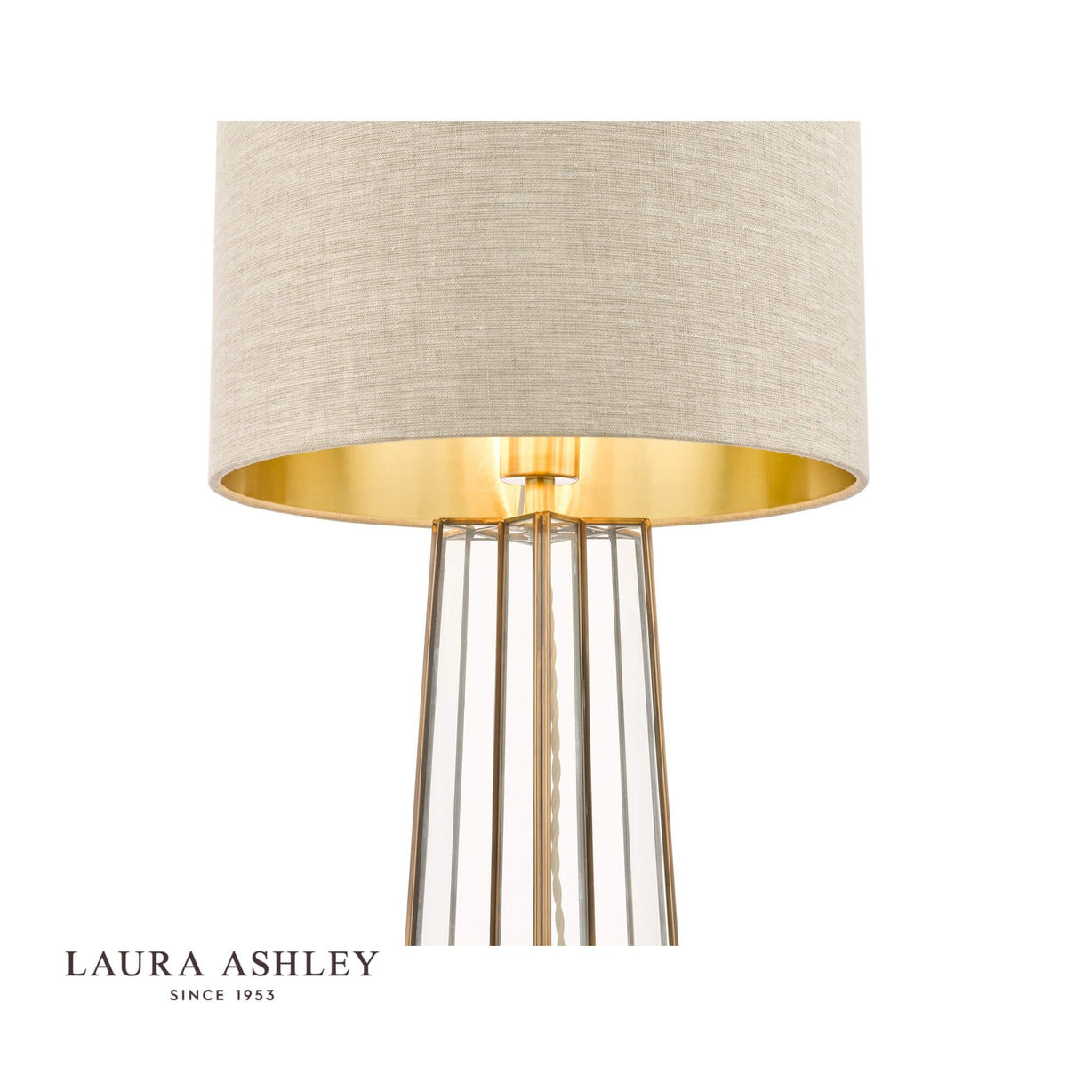 Laura Ashley Star Table Lamp Antique Brass and Glass With Shade