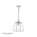 Laura Ashley Clayton Pendant Polished Silver Glass