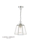 Laura Ashley Clayton Pendant Polished Silver Glass
