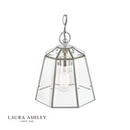 Laura Ashley Clayton Pendant Polished Silver Glass
