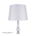 Laura Ashley Bradshaw Floor Lamp Polished Nickel and Ribbed Glass With Shade