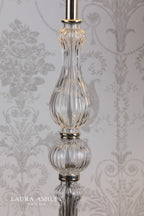 Laura Ashley Bradshaw Floor Lamp Polished Nickel and Ribbed Glass With Shade