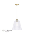 Laura Ashley Callaghan Grand Pendant Antique Brass & Ribbed Glass