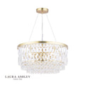 Laura Ashley Rhosill 4 Light Pendant Crystal and Matt Antique Brass