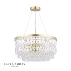 Laura Ashley Rhosill 4 Light Pendant Crystal and Matt Antique Brass