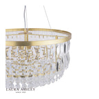 Laura Ashley Rhosill 4 Light Pendant Crystal and Matt Antique Brass