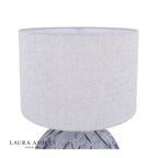 Laura Ashley Elderdale Table Lamp Smoked Glass & Polished Chrome With Shade