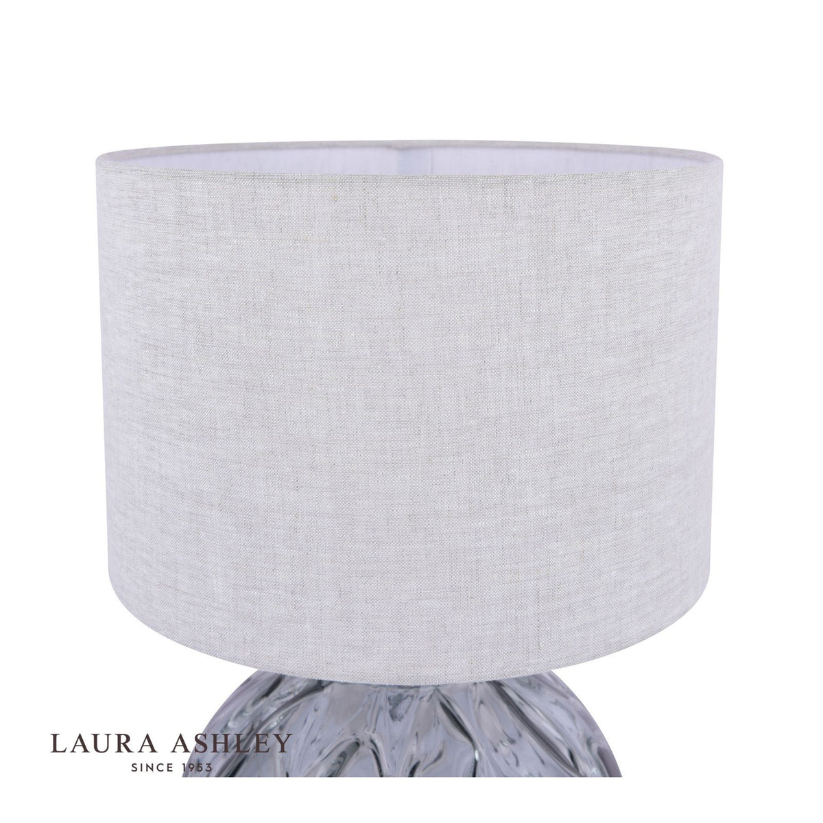 Laura Ashley Elderdale Table Lamp Smoked Glass & Polished Chrome With Shade