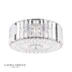 Laura Ashley Fernhurst Large 3 Light Flush Crystal & Polished Chrome