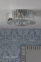 Laura Ashley Fernhurst Large 3 Light Flush Crystal & Polished Chrome