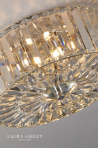 Laura Ashley Fernhurst Large 3 Light Flush Crystal & Polished Chrome