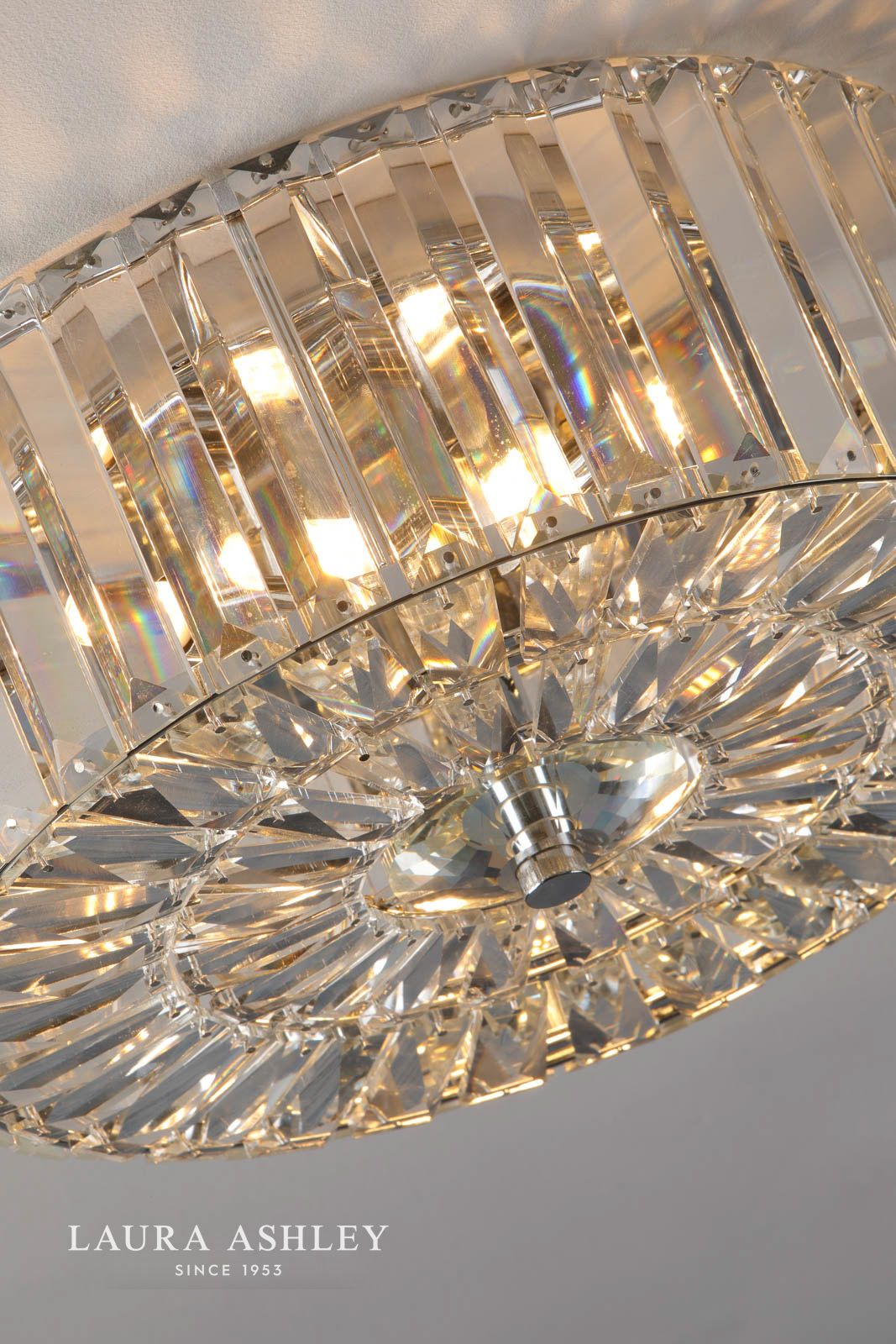 Laura Ashley Fernhurst Large 3 Light Flush Crystal & Polished Chrome