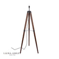 Laura Ashley Burdale Tripod Floor Lamp Dark Wood & Industrial Brass Base Only