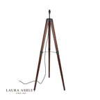 Laura Ashley Burdale Tripod Floor Lamp Dark Wood & Industrial Brass Base Only
