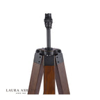 Laura Ashley Burdale Tripod Floor Lamp Dark Wood & Industrial Brass Base Only