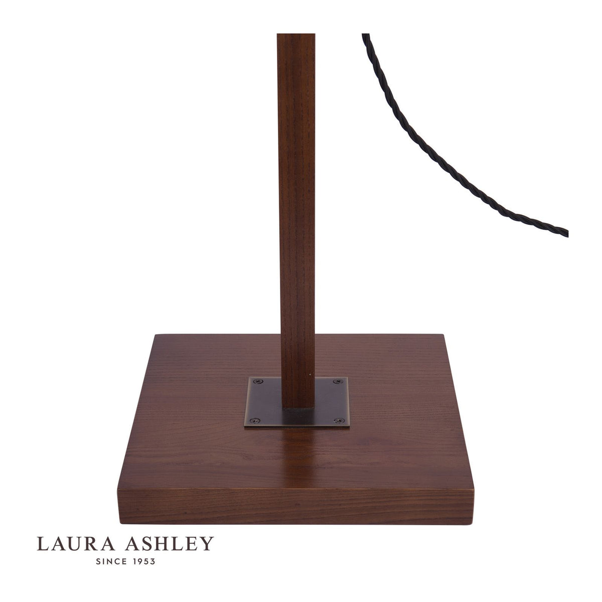 Laura Ashley Burdale Adjustable Floor Lamp Dark Wood & Industrial Brass Base Only
