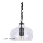 Laura Ashley Ockley Bottle Pendant Glass & Matt Black