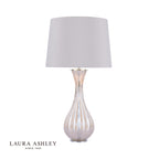 Laura Ashley Nevern Table Lamp Champagne Glass & Polished Chrome With Shade