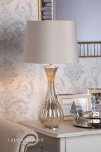 Laura Ashley Nevern Table Lamp Champagne Glass & Polished Chrome With Shade