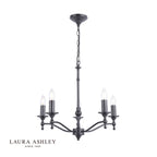 Laura Ashley Ludchurch 5 Light Armed Pendant Black Fitting Only