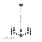 Laura Ashley Ludchurch 5 Light Armed Pendant Black Fitting Only