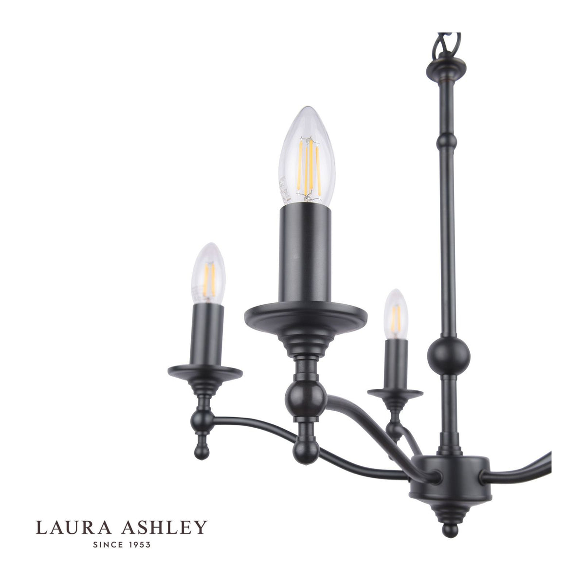 Laura Ashley Ludchurch 5 Light Armed Pendant Black Fitting Only