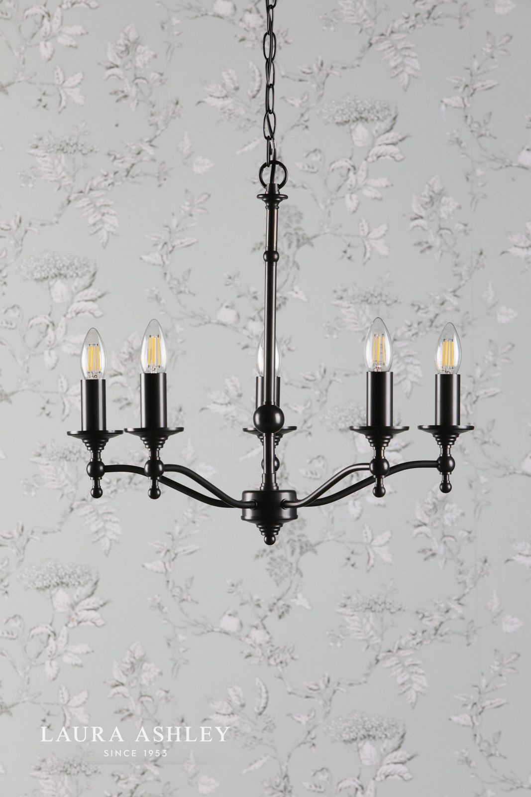 Laura Ashley Ludchurch 5 Light Armed Pendant Black Fitting Only