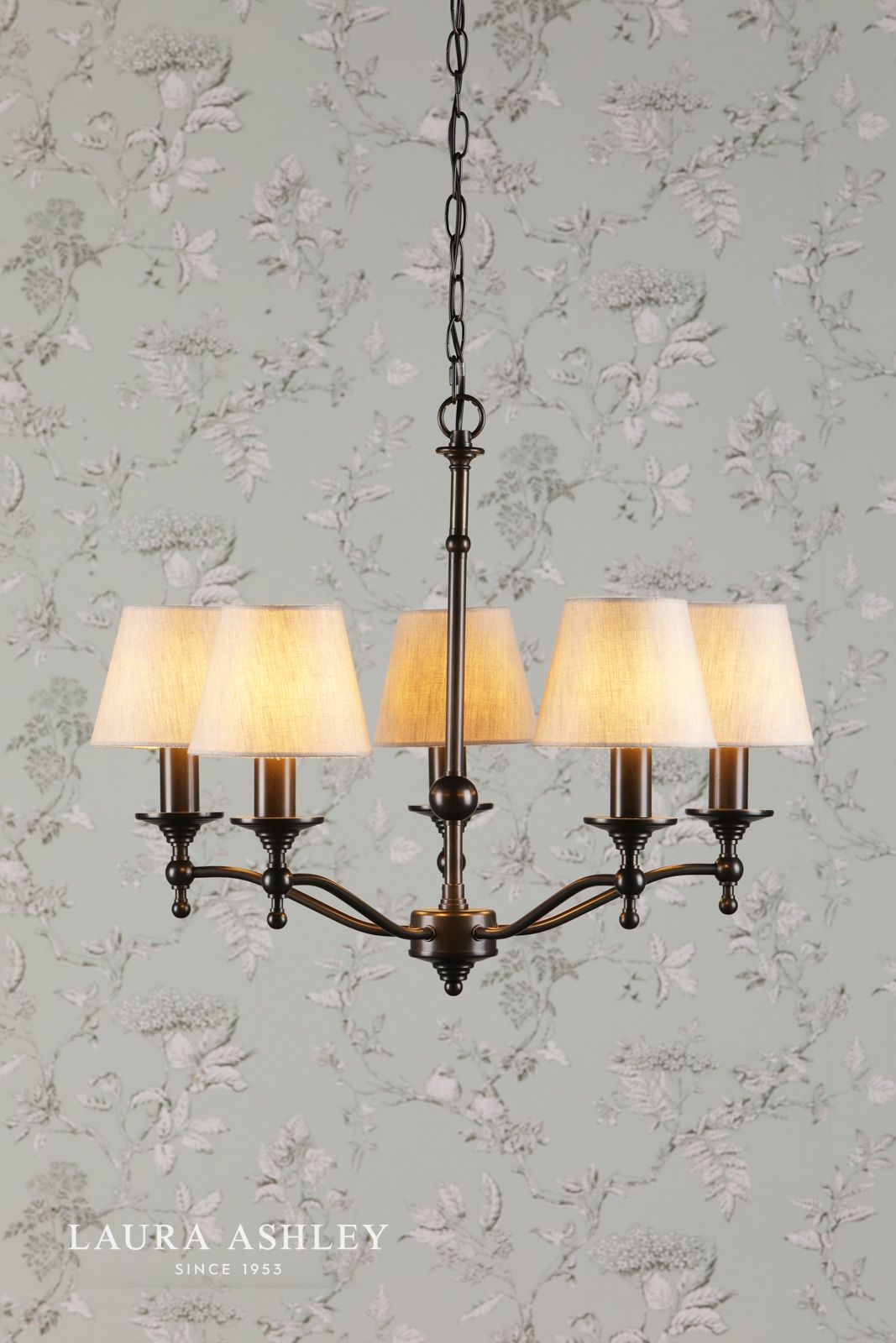 Laura Ashley Ludchurch 5 Light Armed Pendant Black Fitting Only