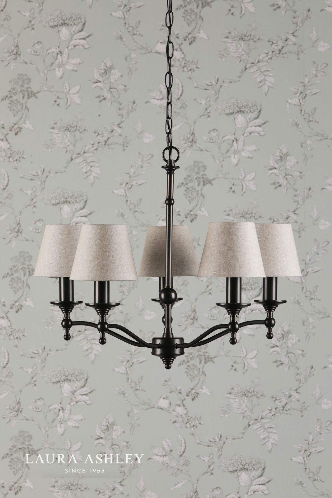 Laura Ashley Ludchurch 5 Light Armed Pendant Black Fitting Only