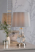 Laura Ashley Humby Touch Table Lamp Crystal & Polished Nickel With Shade