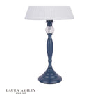 Laura Ashley Ellis Table Lamp Matt Blue & Crystal With Shade