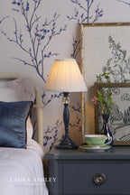 Laura Ashley Ellis Table Lamp Matt Blue & Crystal With Shade
