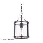 Laura Ashley Harrington Pendant Matt Black and Glass