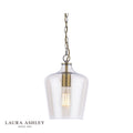 Laura Ashley Ockley Pendant Antique Brass and Champagne Glass