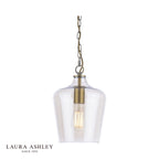Laura Ashley Ockley Pendant Antique Brass and Champagne Glass