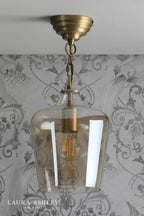 Laura Ashley Ockley Pendant Antique Brass and Champagne Glass