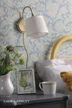 Laura Ashley Hemsley Plugged Wall Light Antique Brass With Shade