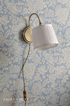 Laura Ashley Hemsley Plugged Wall Light Antique Brass With Shade