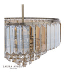 Laura Ashley Vienna 3 Light Semi-Flush Champagne Crystal and Antique Brass