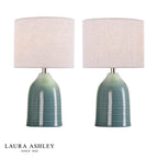 Laura Ashley Penny Twin Pack Table Lamp Blue With Shade