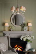 Laura Ashley Tate Twin Pack Table Lamp Distressed Wood With Shade