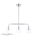 Laura Ashley Ockley 3 Light Bar Pendant Polished Chrome and Glass